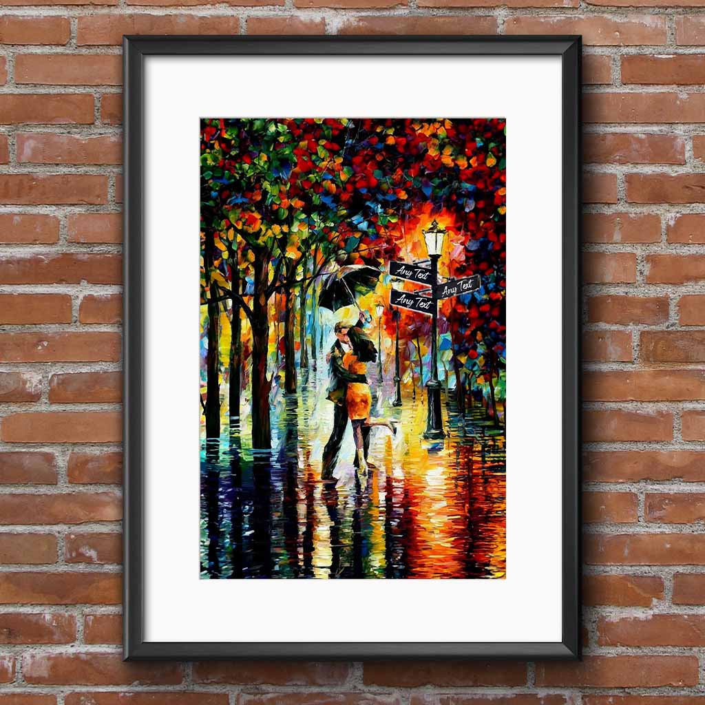 Dance Under The Rain Personalized Street Signs Impressionist Style PosterCustomly Gifts