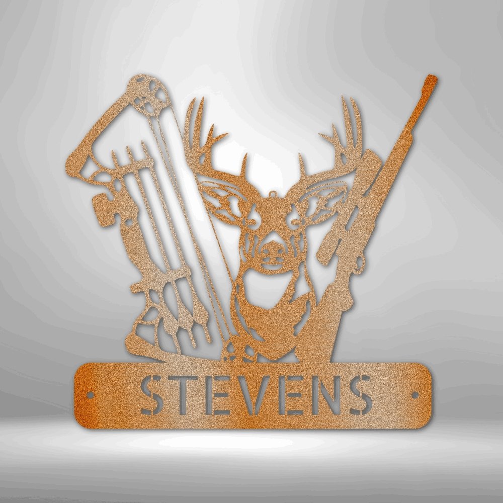 Deer Hunter Personalized Name Text Steel SignCustomly Gifts