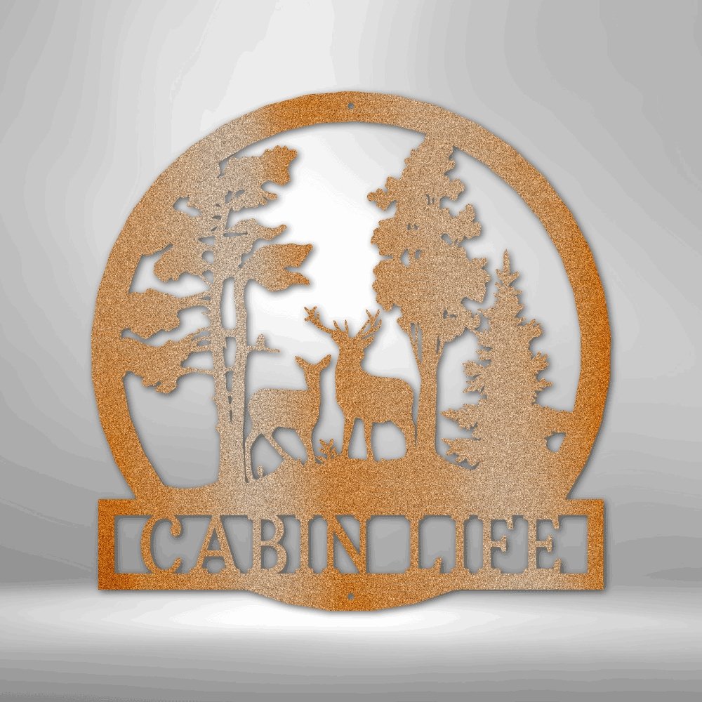 Deer in the Woods Personalized Name Text Steel SignCustomly Gifts