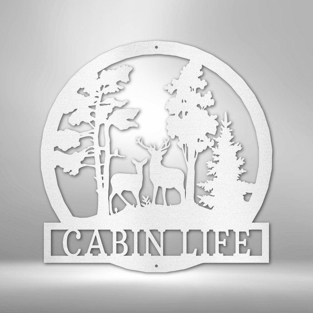 Deer in the Woods Personalized Name Text Steel SignCustomly Gifts
