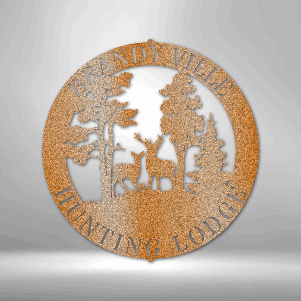 Deer Scene Personalized Name Text Steel SignCustomly Gifts