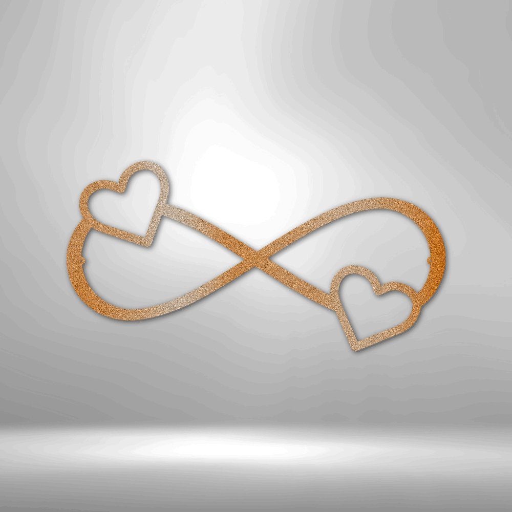 Double Heart Infinity - Steel SignCustomly Gifts