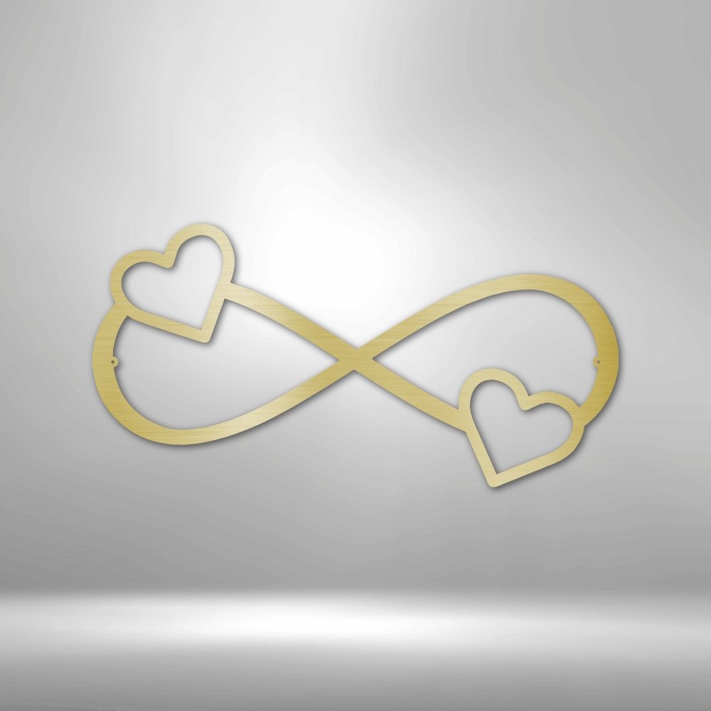 Double Heart Infinity - Steel SignCustomly Gifts