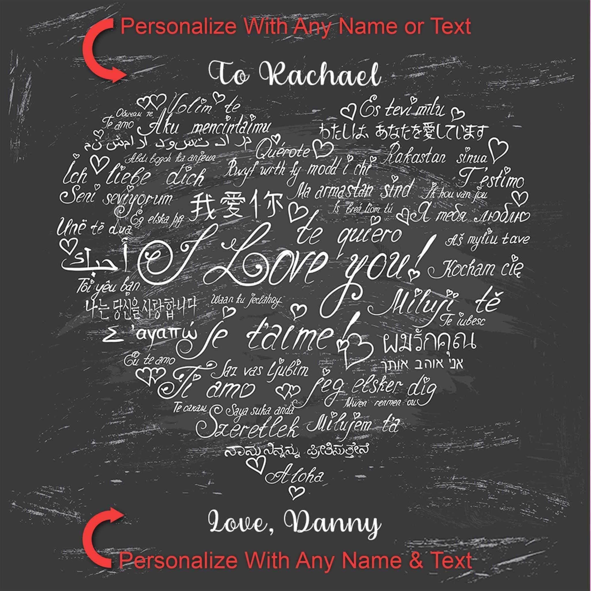 Double Intertwined Hearts Necklace With I Love You In Multiple Languages Personalized Insert CardCustomly Gifts