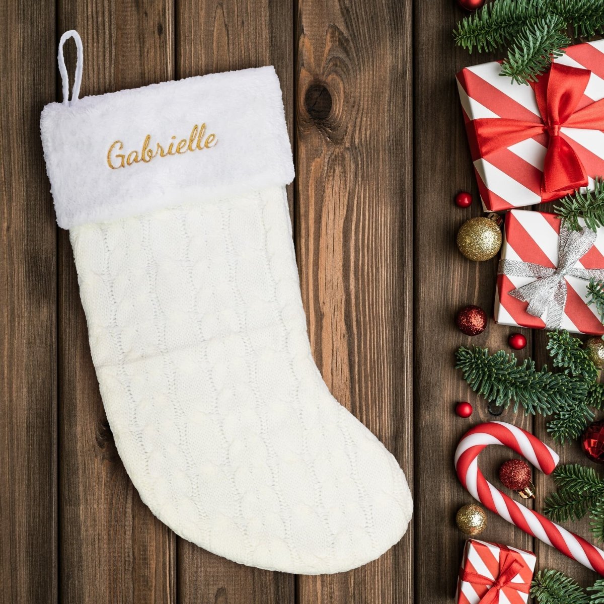 Embroidered Personalized Name Christmas StockingCustomly Gifts
