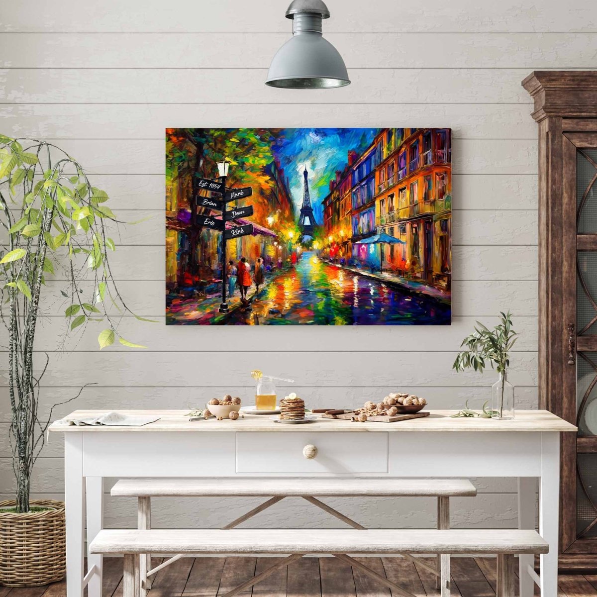 Ethereal Eiffel- Nocturnal Symphony Personalized Street Sign CanvasCustomly Gifts