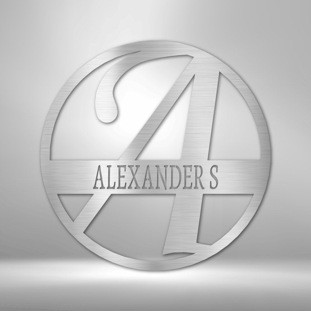 Exemplary Personalized Family Name Monogram Steel SignCustomly Gifts