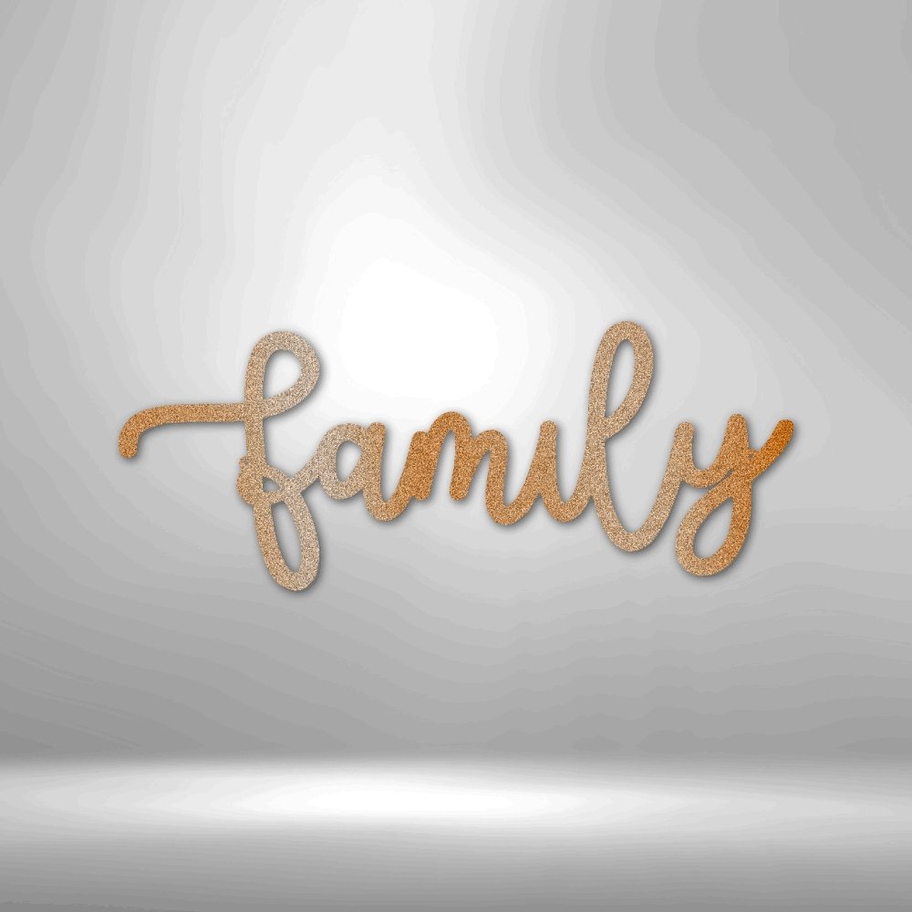 Family Script - Steel SignCustomly Gifts