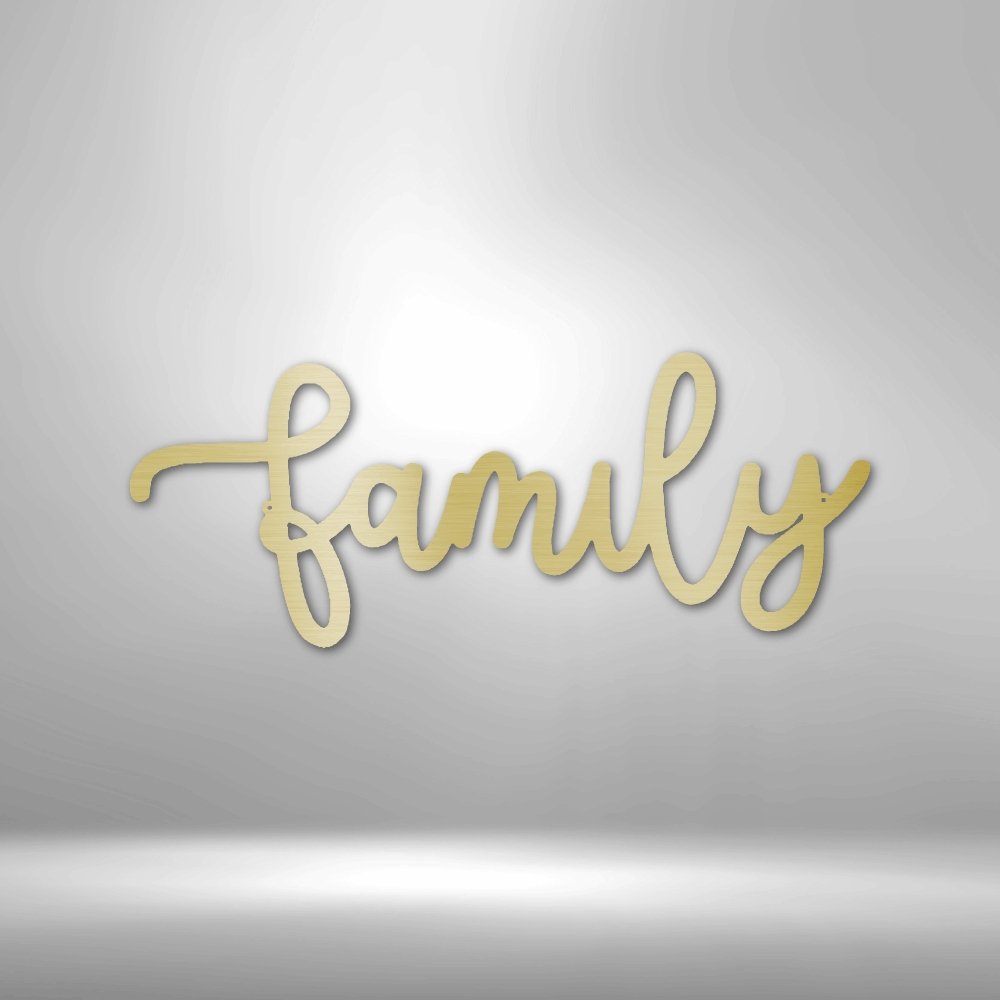 Family Script - Steel SignCustomly Gifts