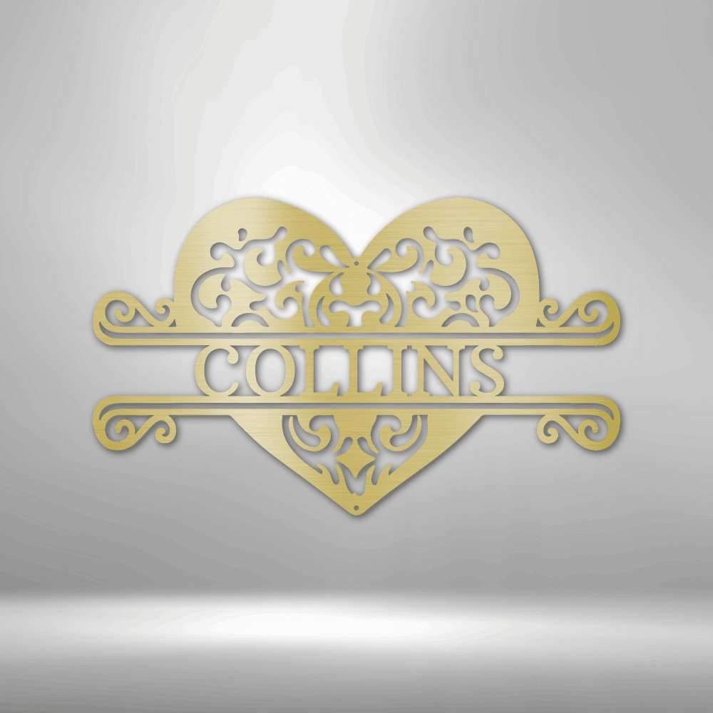 Fancy Heart Personalized Name Steel SignCustomly Gifts