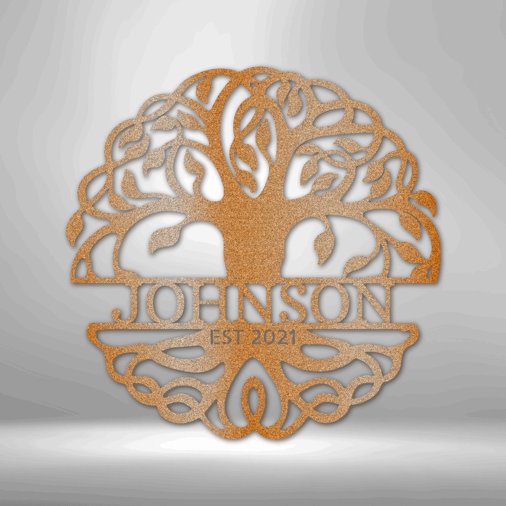 Fancy Tree of Life Personalized Names Text Steel SignCustomly Gifts