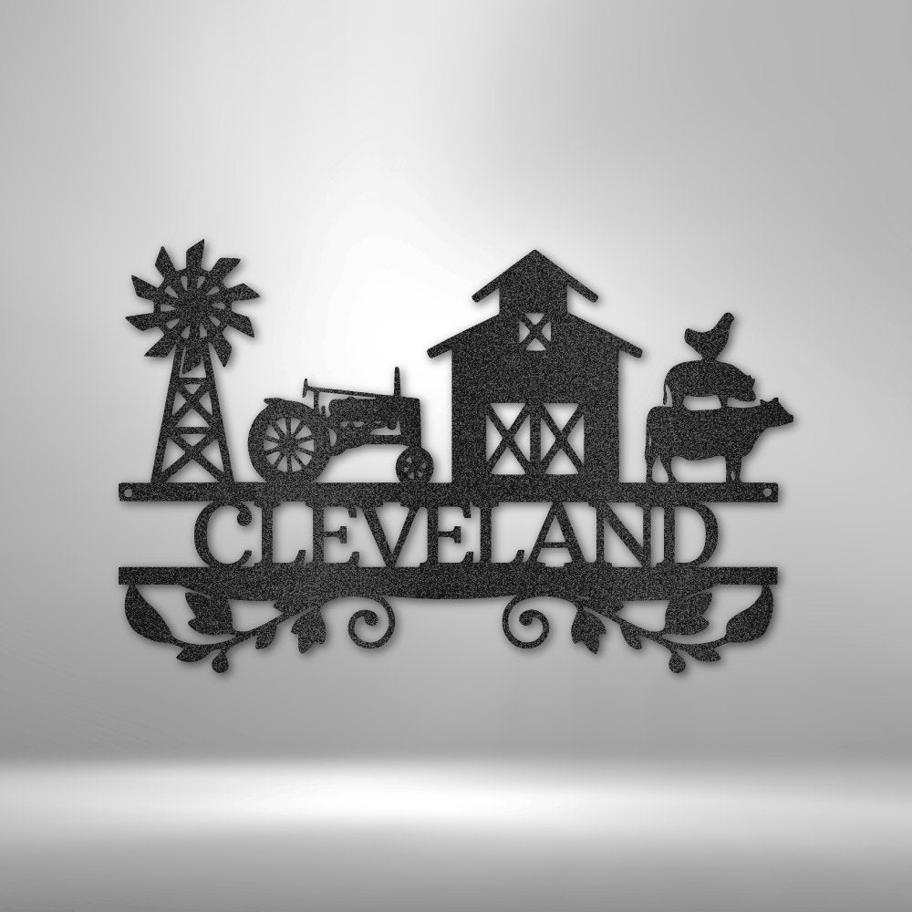 Farm Life Personalized Name Text Steel SignCustomly Gifts
