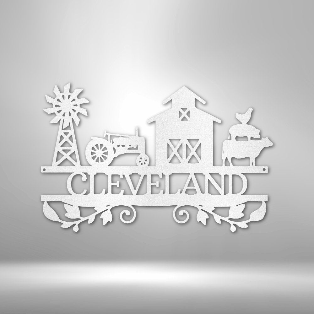 Farm Life Personalized Name Text Steel SignCustomly Gifts
