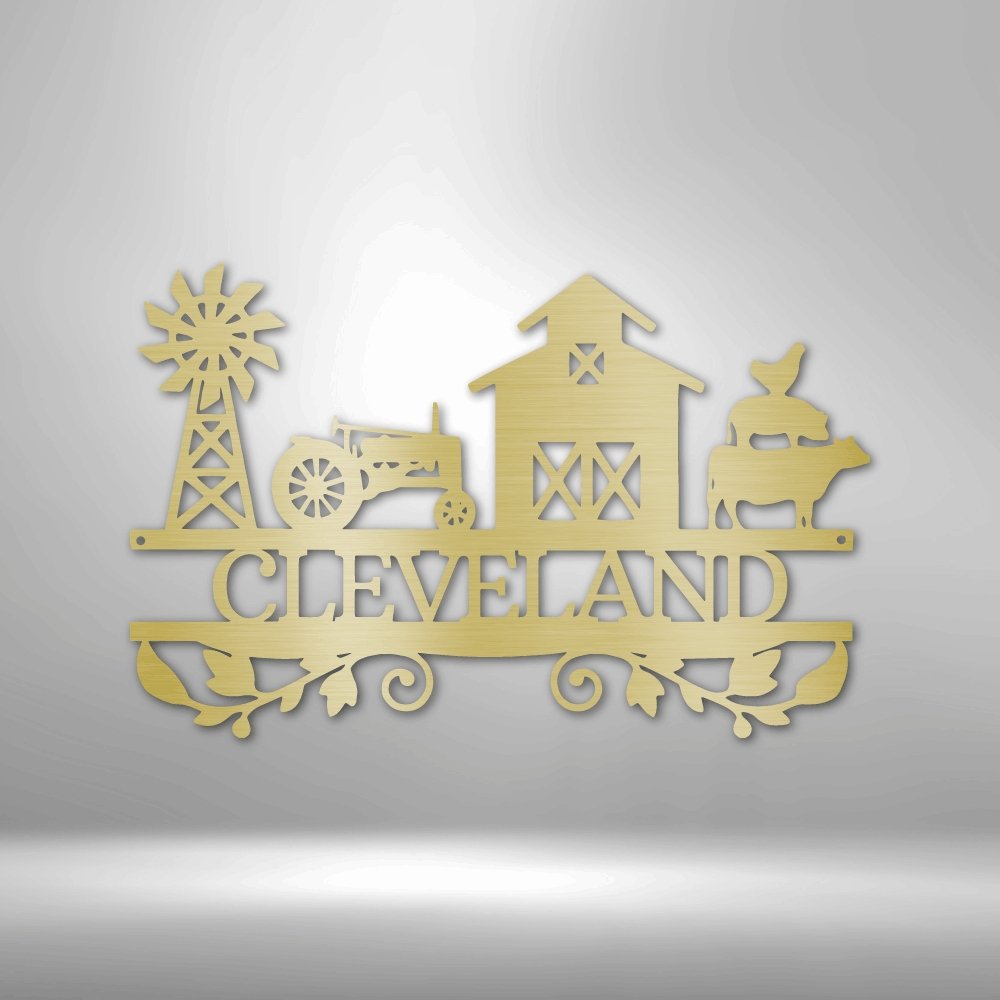 Farm Life Personalized Name Text Steel SignCustomly Gifts
