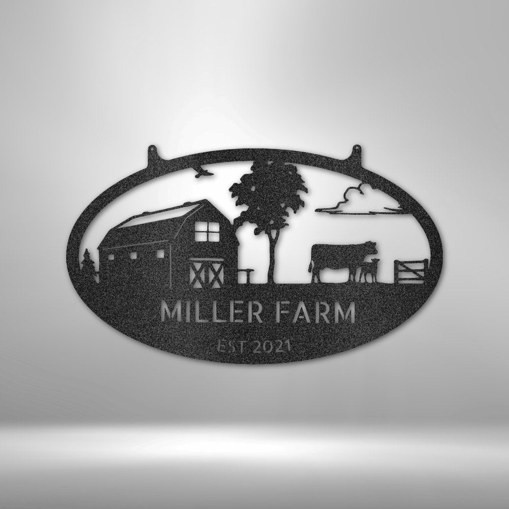 Farmstead Personalized Name Text Steel SignCustomly Gifts