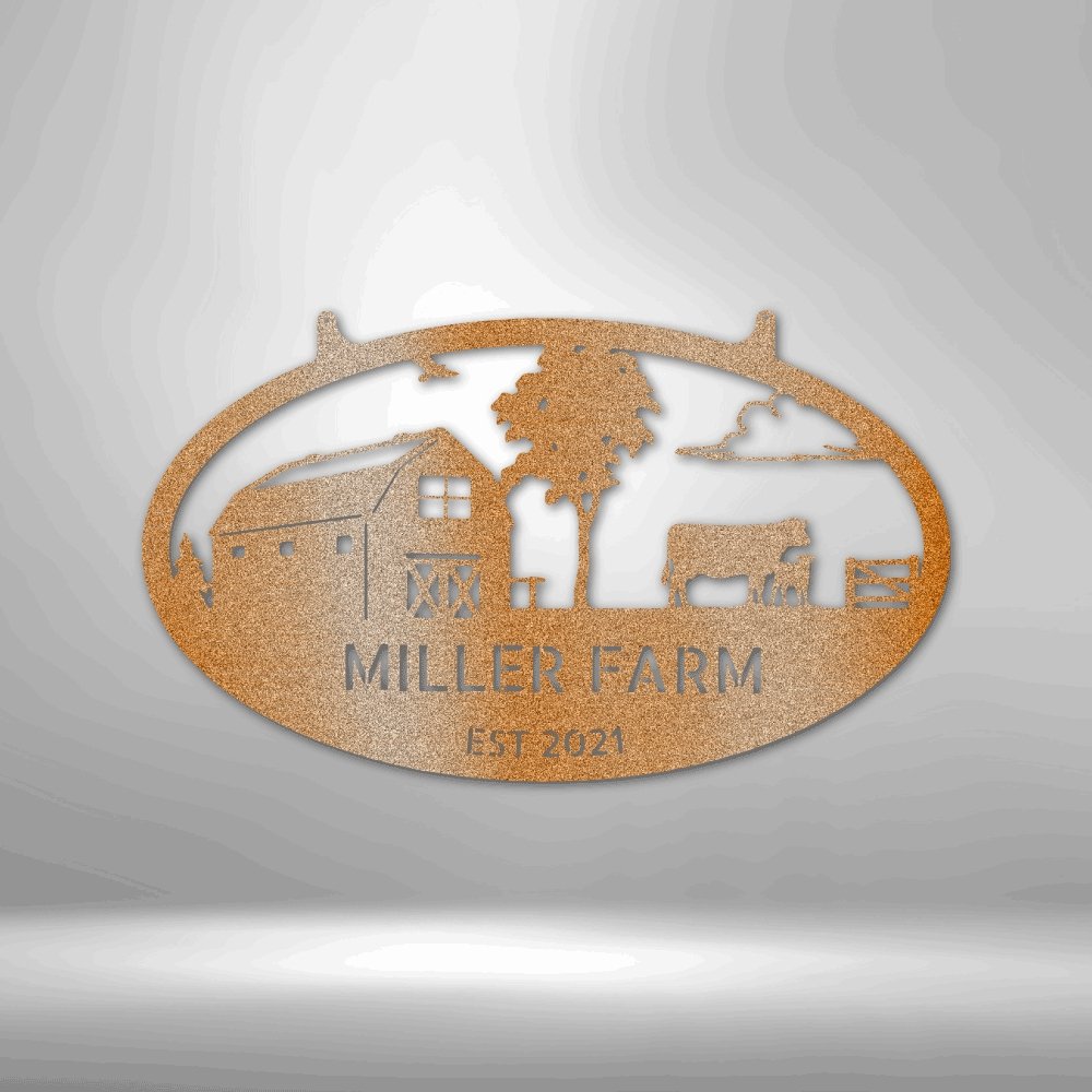 Farmstead Personalized Name Text Steel SignCustomly Gifts