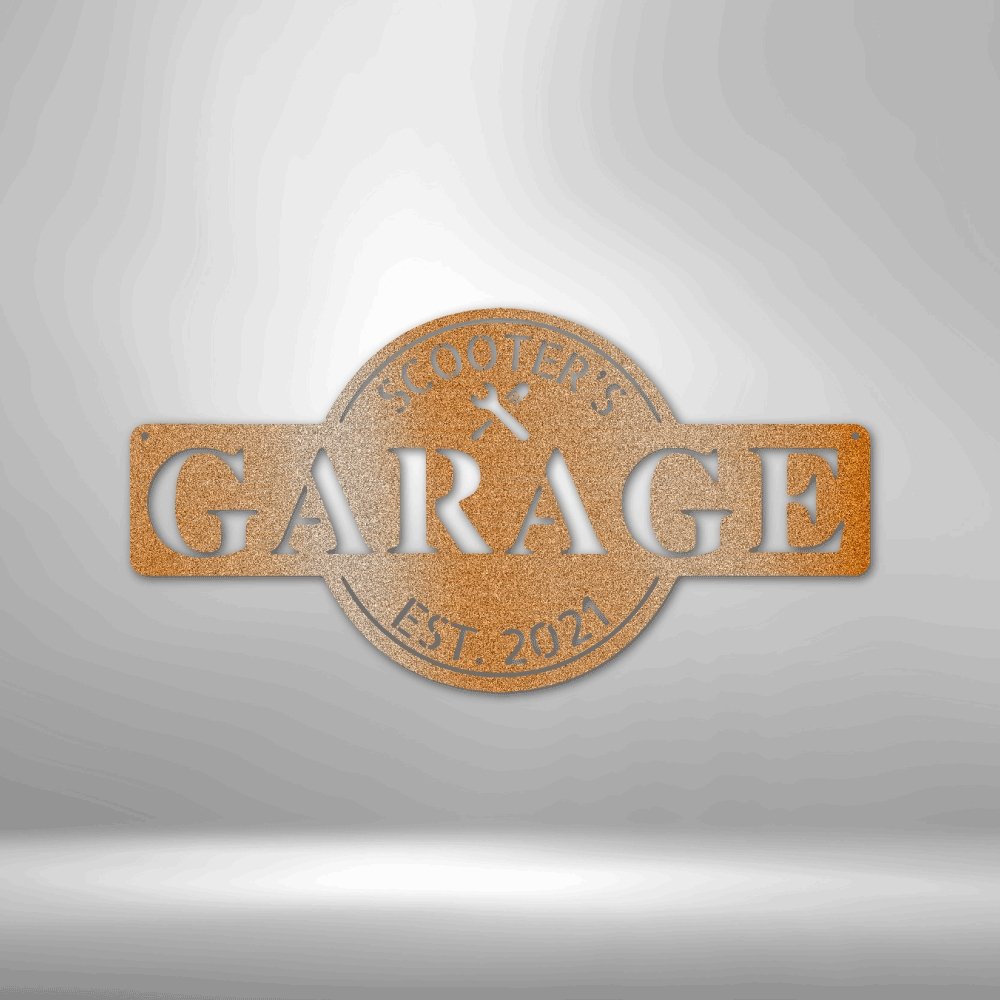 Garage Monogram Personalized Name Date Text Metal SignCustomly Gifts