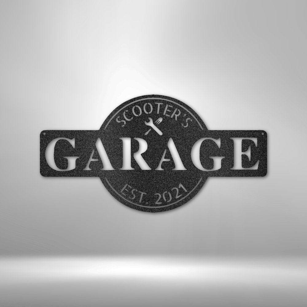 Garage Monogram Personalized Name Date Text Metal SignCustomly Gifts