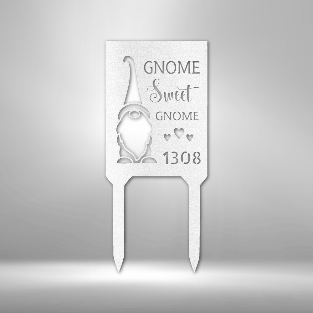 Gnome Home Personalized Address Steel StakeCustomly Gifts