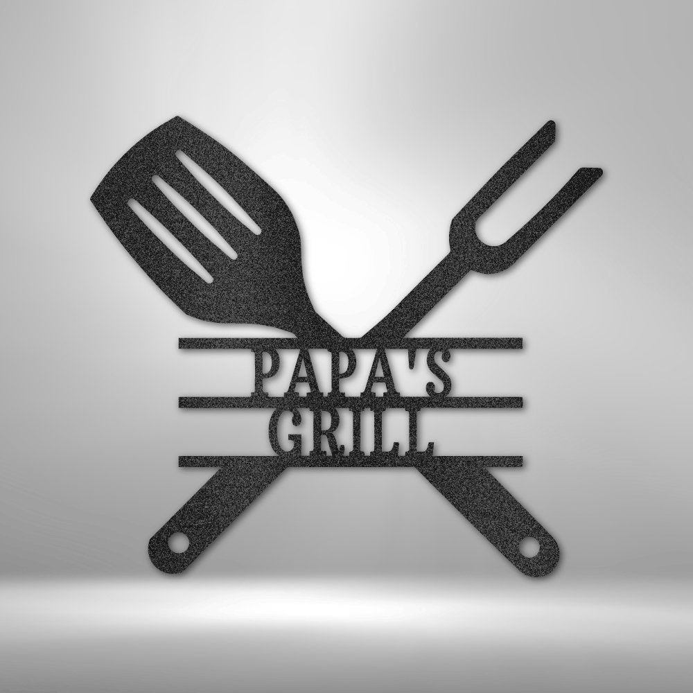 Grilling Utensils Personalized Name Text Steel SignCustomly Gifts