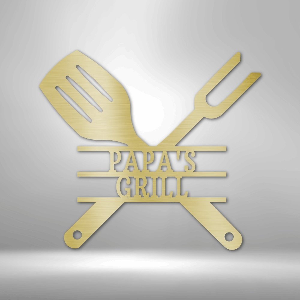 Grilling Utensils Personalized Name Text Steel SignCustomly Gifts