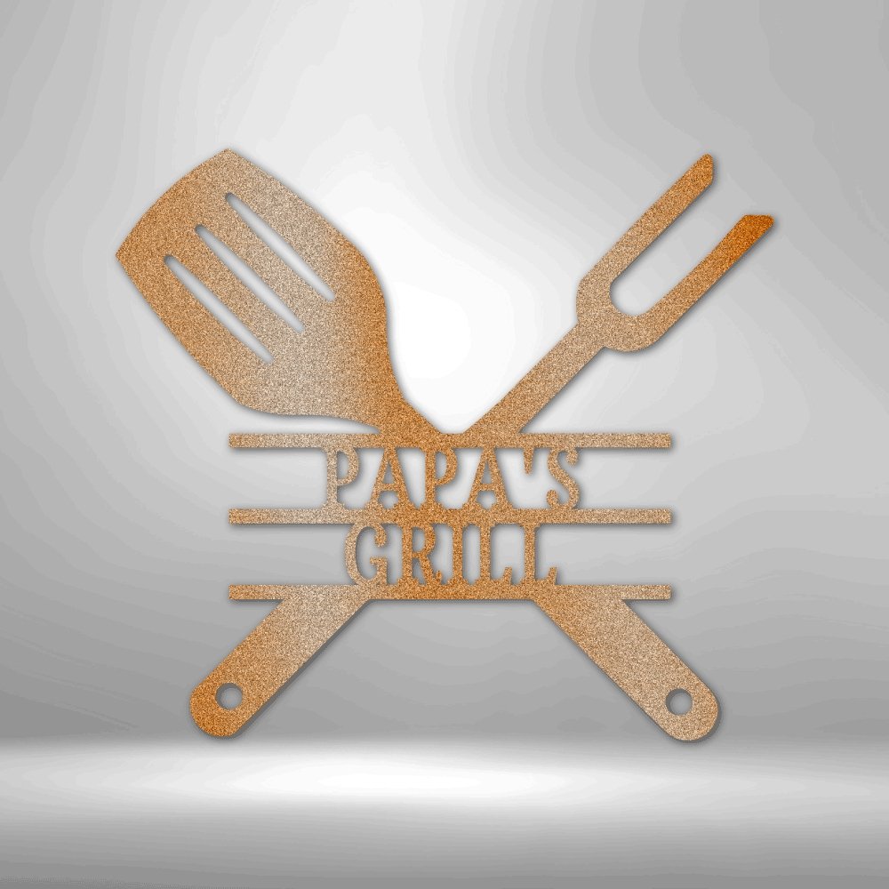 Grilling Utensils Personalized Name Text Steel SignCustomly Gifts