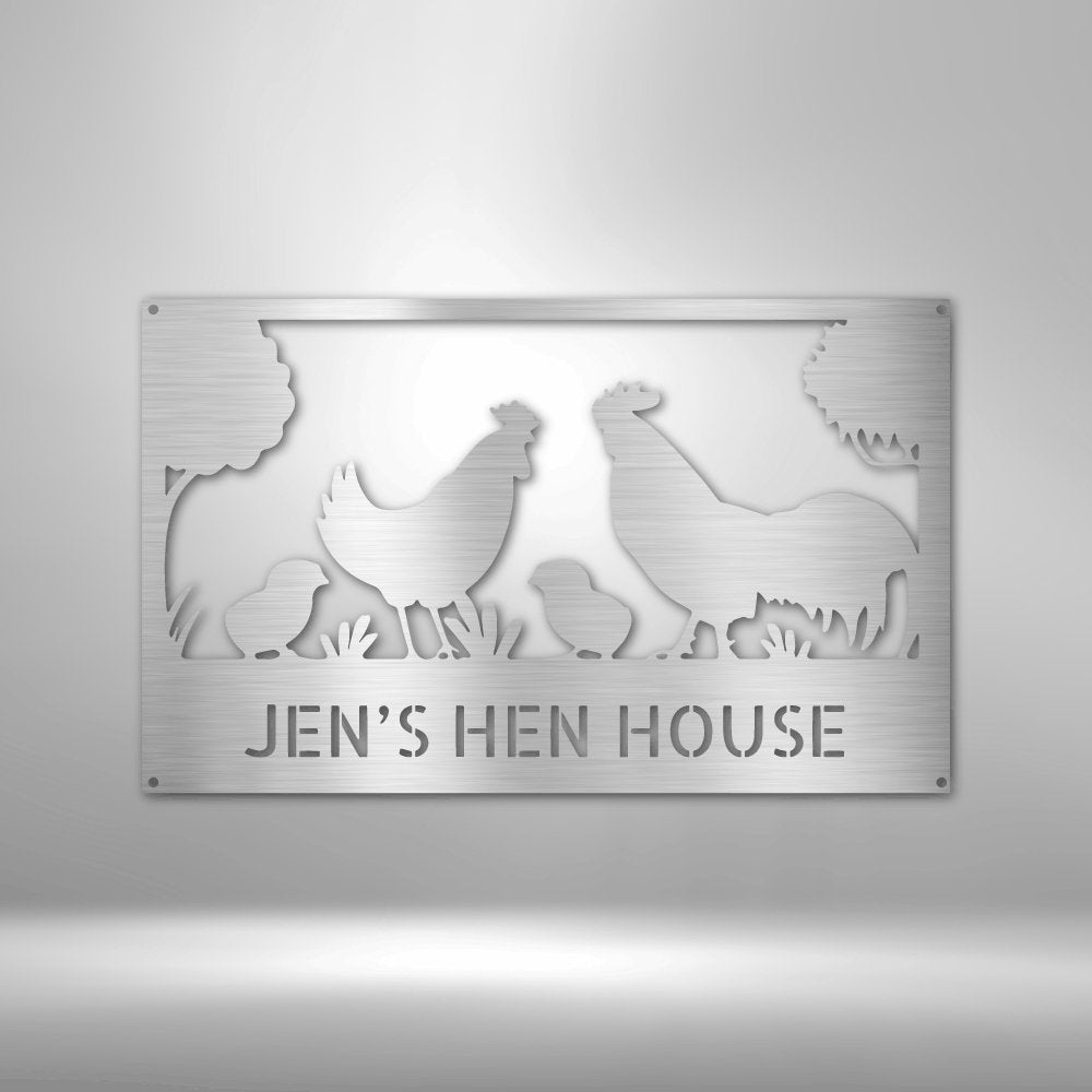 Hen House Personalized Name Text Steel SignCustomly Gifts