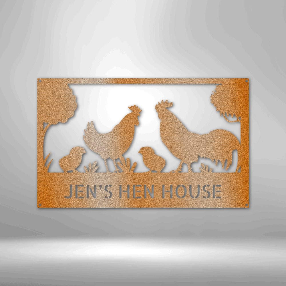 Hen House Personalized Name Text Steel SignCustomly Gifts