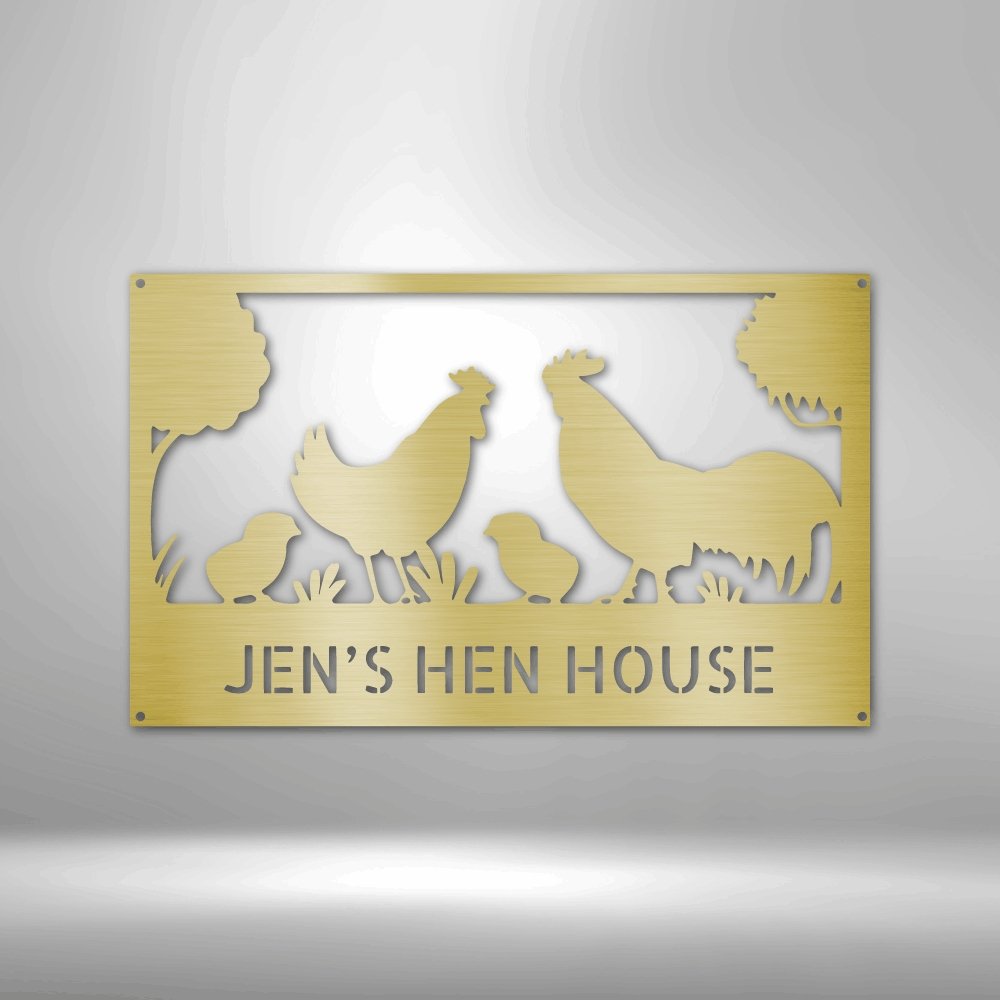 Hen House Personalized Name Text Steel SignCustomly Gifts