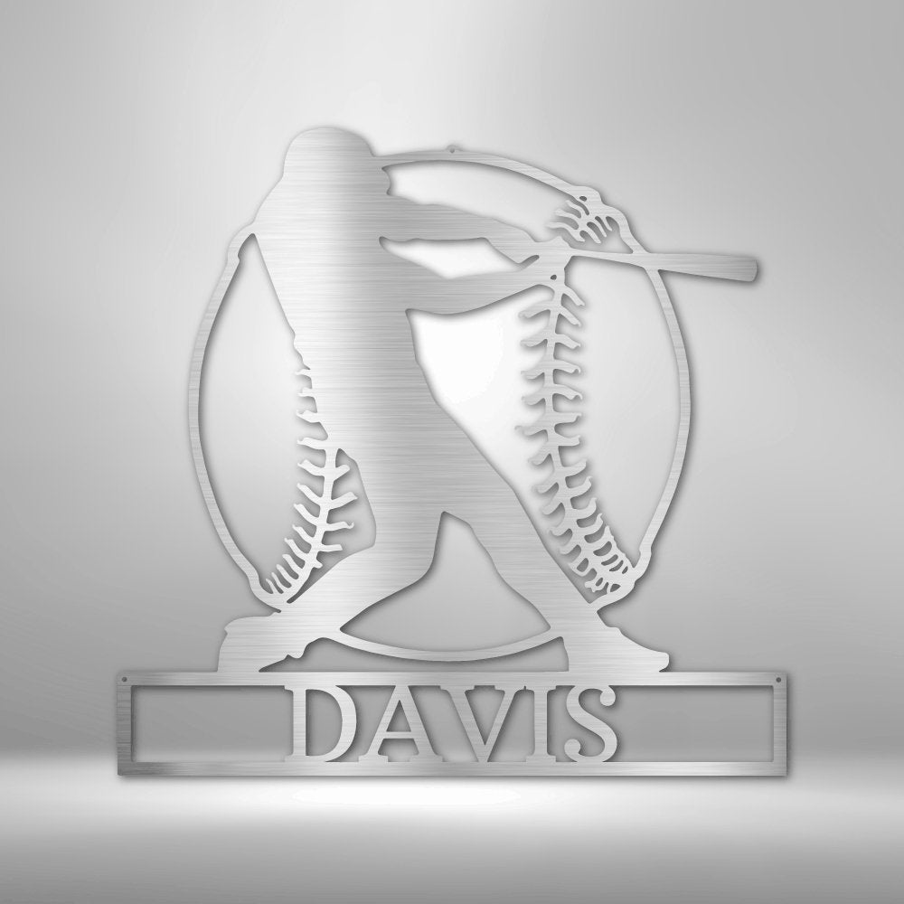 Home Run Baseball Personalized Name Text Metal SignCustomly Gifts