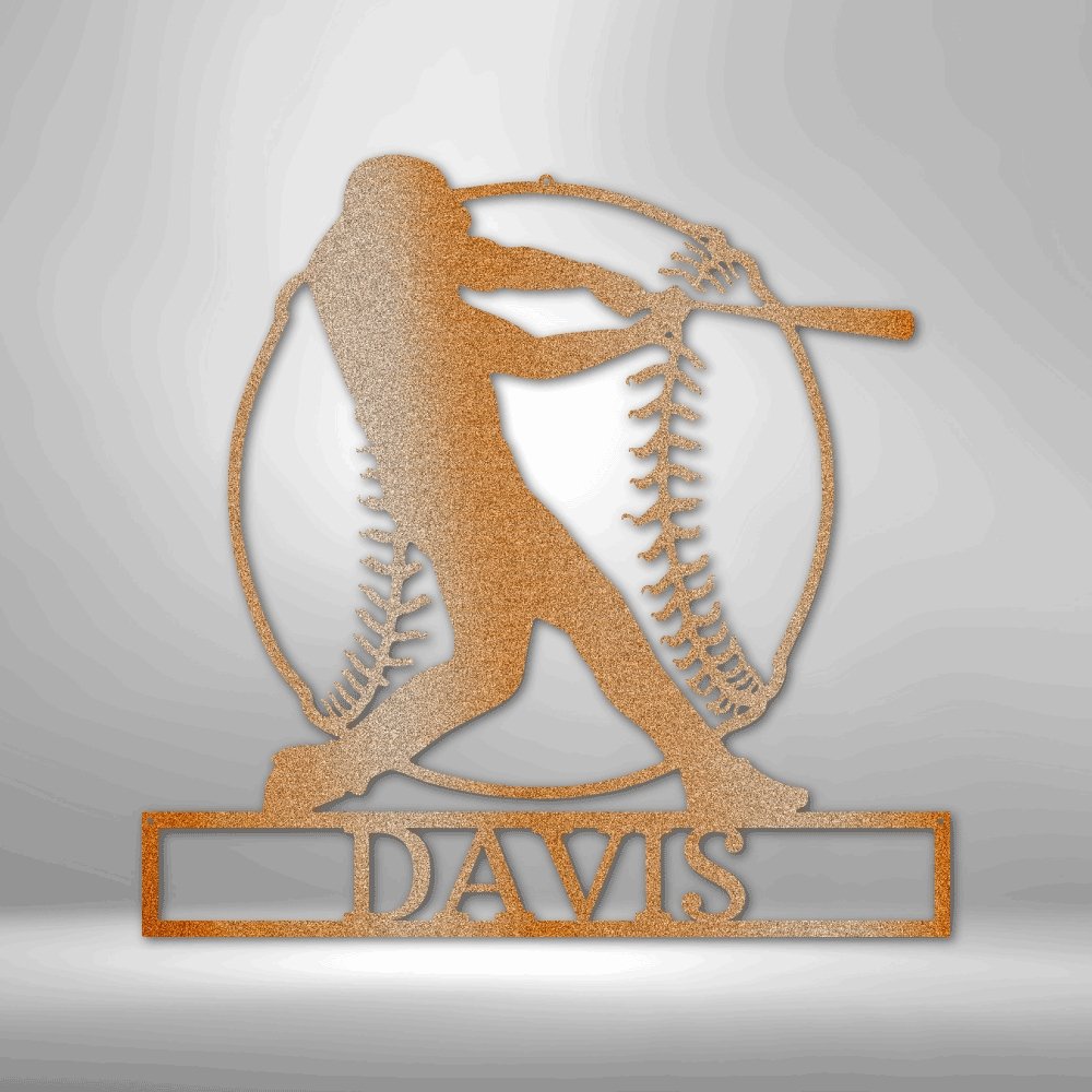 Home Run Baseball Personalized Name Text Metal SignCustomly Gifts