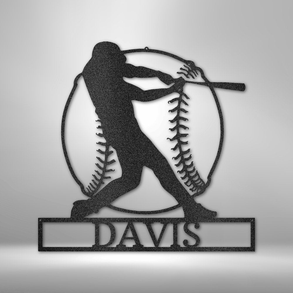 Home Run Baseball Personalized Name Text Metal SignCustomly Gifts