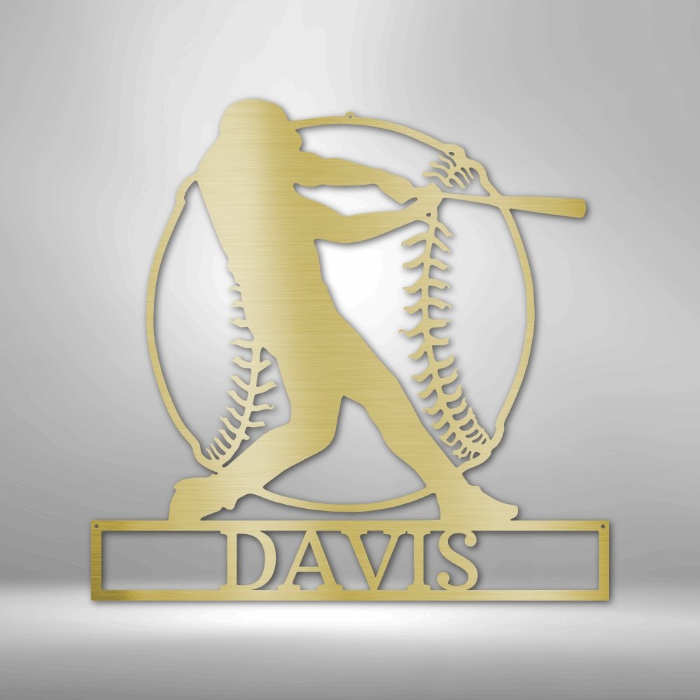 Home Run Baseball Personalized Name Text Metal SignCustomly Gifts