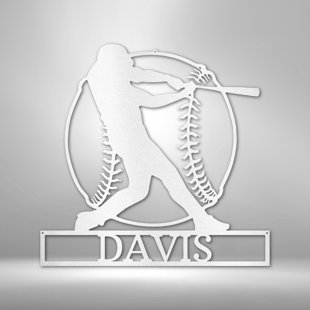Home Run Baseball Personalized Name Text Metal SignCustomly Gifts