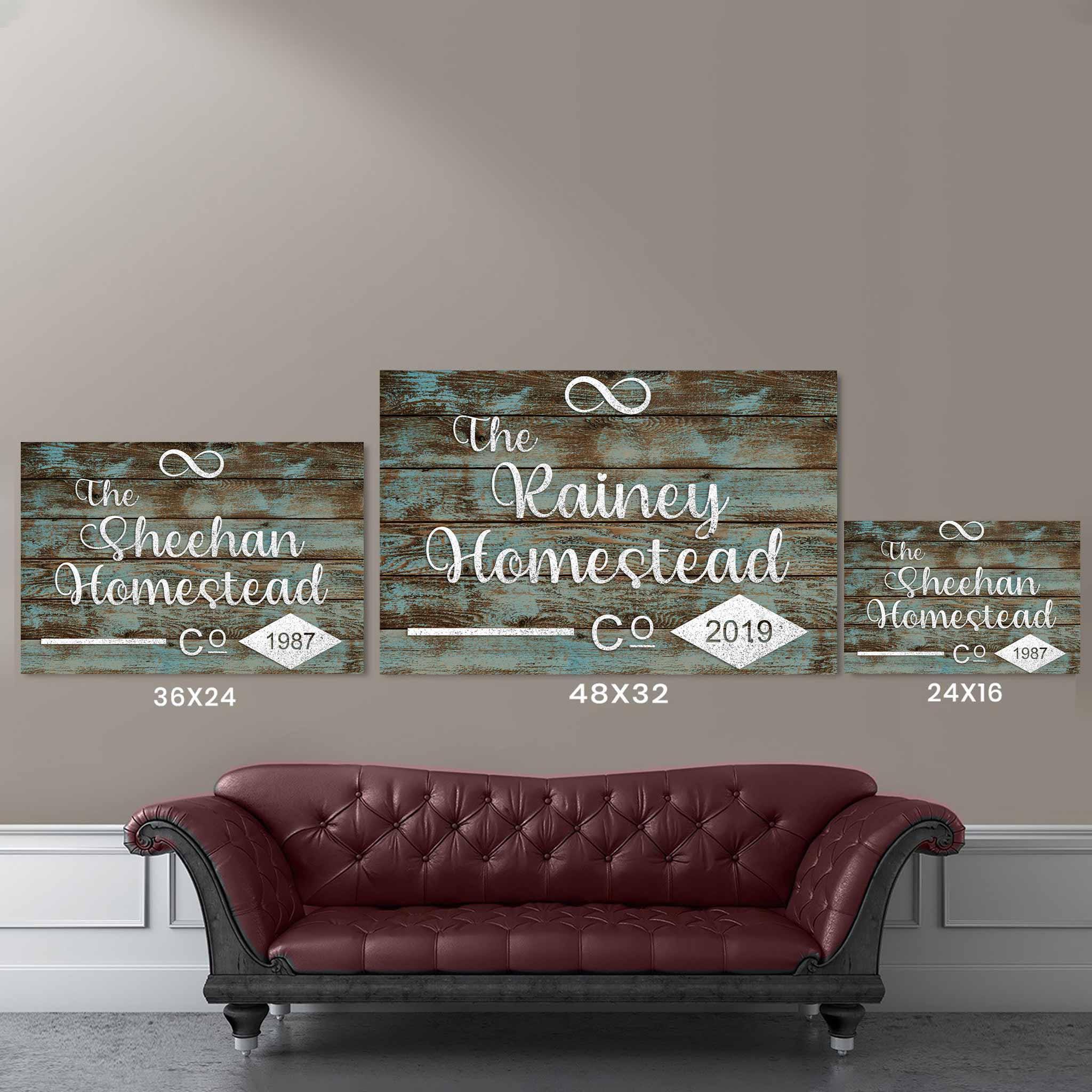 Homestead Co Infinity Blue Distressed Wood White Cut Metal Effect Personalized CanvasCustomly Gifts