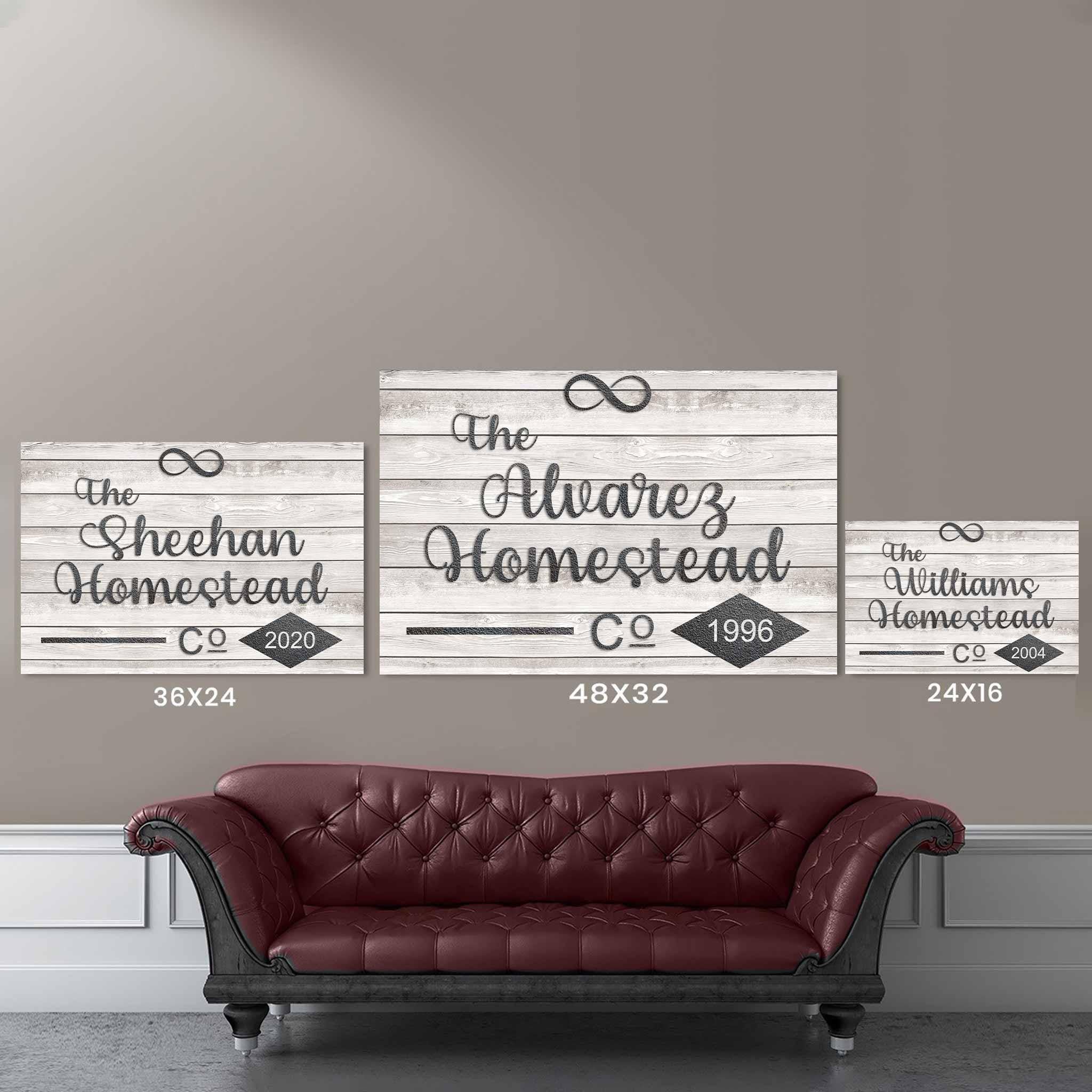 Homestead Co Infinity Light Wood Black Cast Iron Cut Metal Effect Personalized CanvasCustomly Gifts