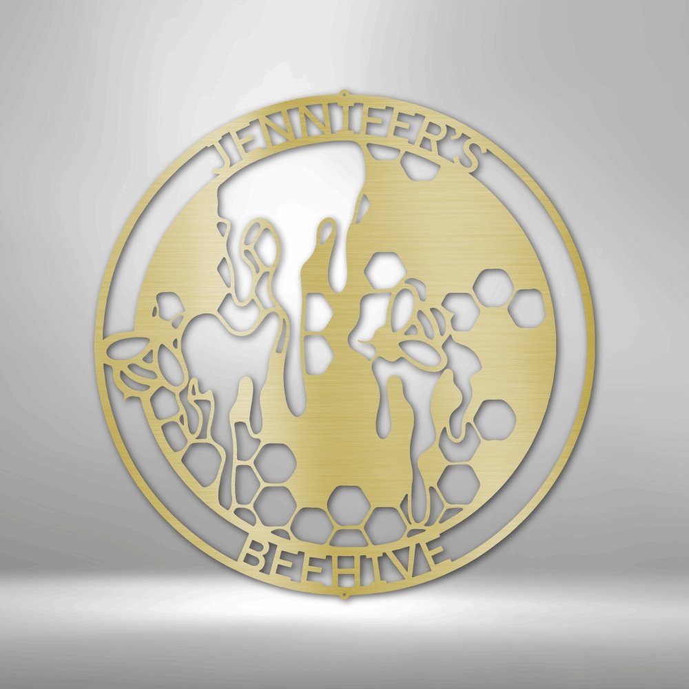 Honey Bee Personalized Name Text Steel SignCustomly Gifts
