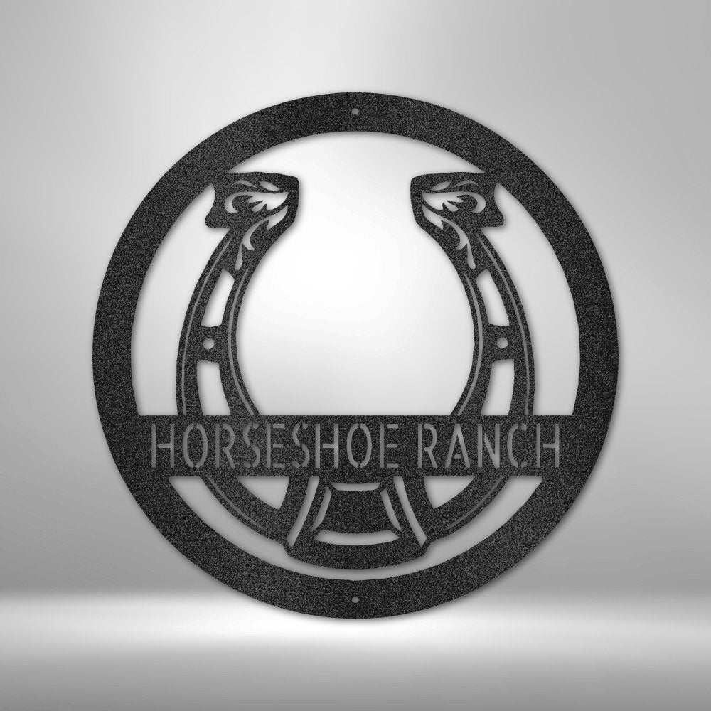 Horseshoe Personalized Name Text Steel SignCustomly Gifts