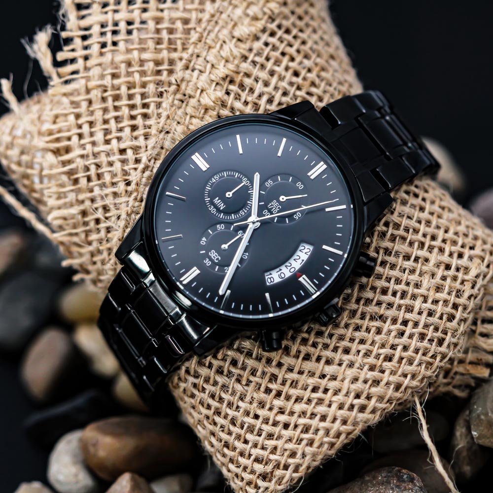 I Hooked The Best Dad Engraved Stainless Steel WatchCustomly Gifts