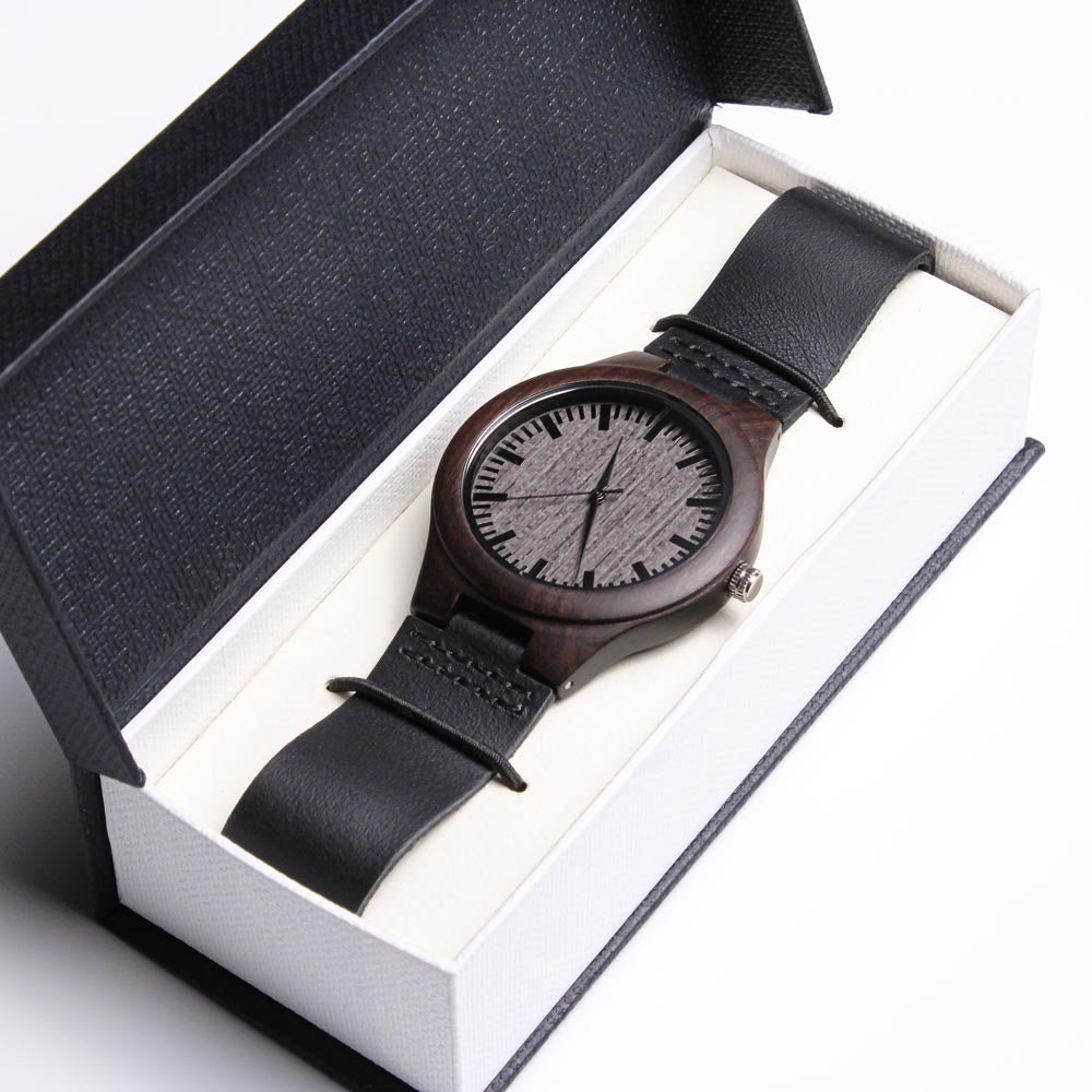 I Hooked The Best Dad Engraved Wooden WatchCustomly Gifts