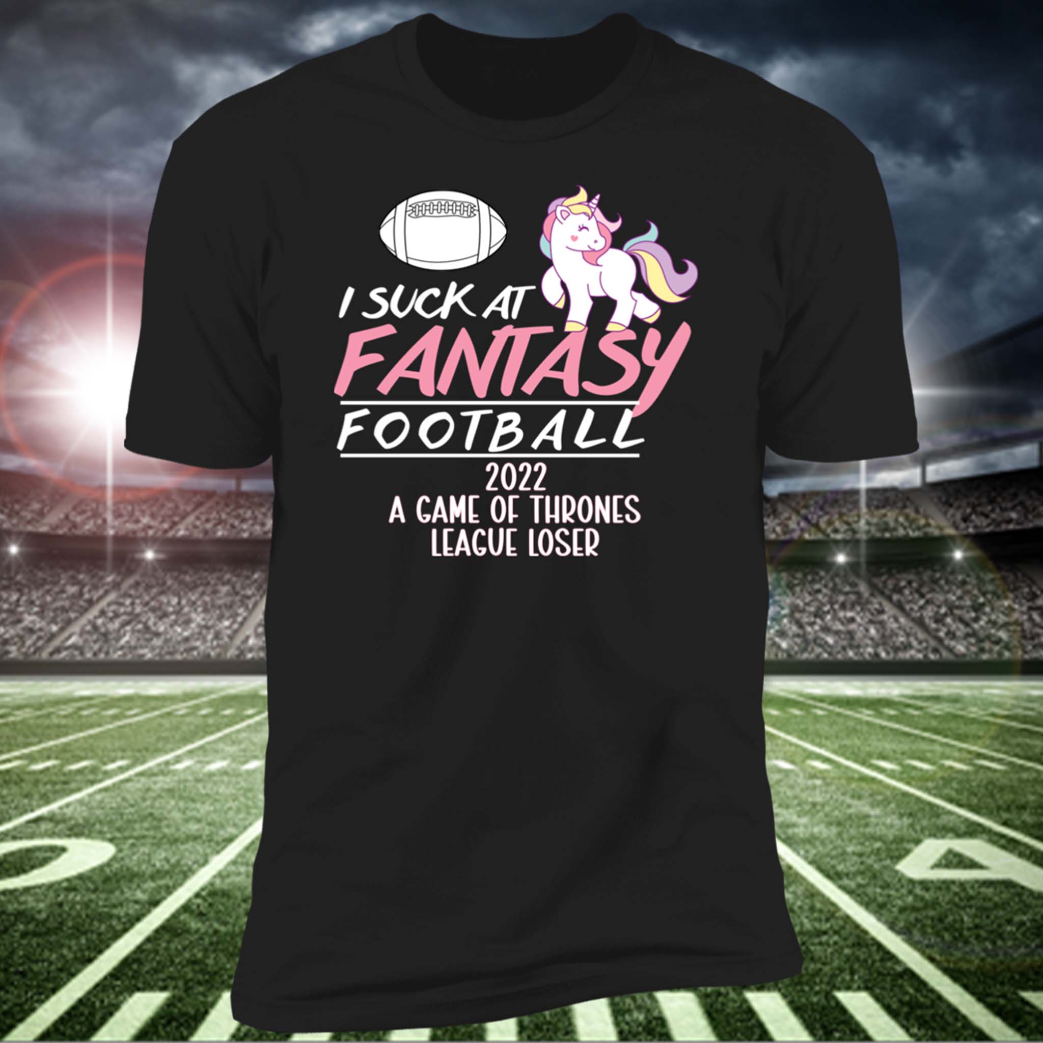 I Suck At Fantasy Football Unicorn v1 Personalized Black Men's ShirtCustomly Gifts