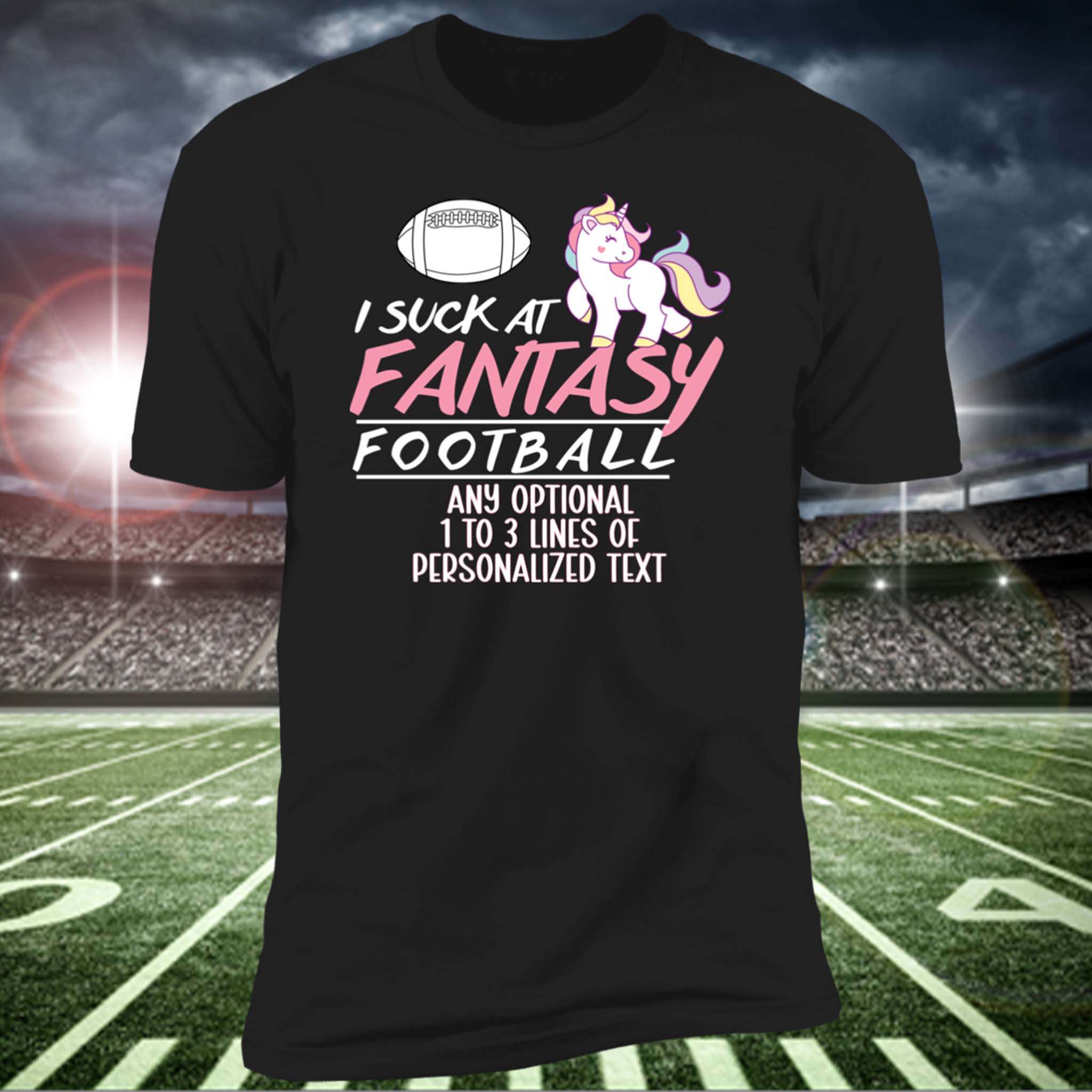 I Suck At Fantasy Football Unicorn v1 Personalized Black Men's ShirtCustomly Gifts