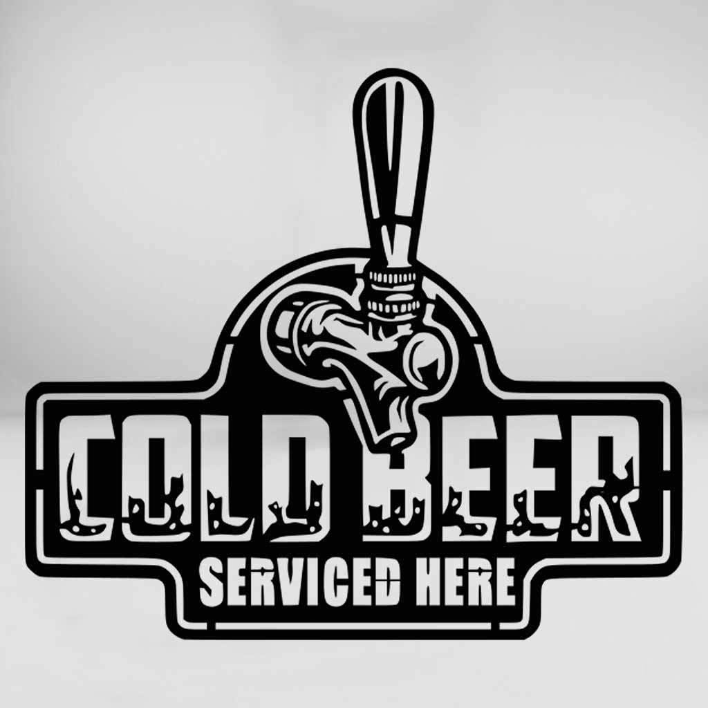 Ice Cold Beer Served Here 2 Steel Metal Sign Wall Art