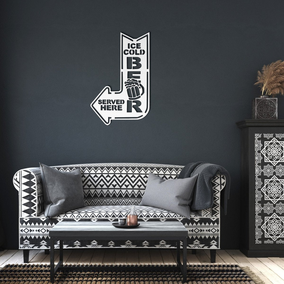 Ice Cold Beer Served Here Steel Metal Sign Wall ArtCustomly Gifts