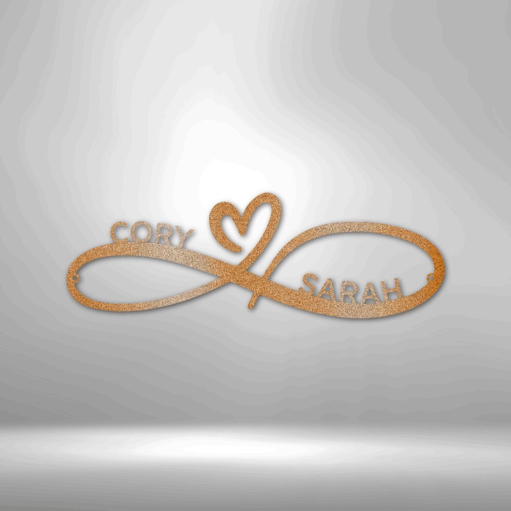 Infinity Couples Heart Personalized Names Steel SignCustomly Gifts