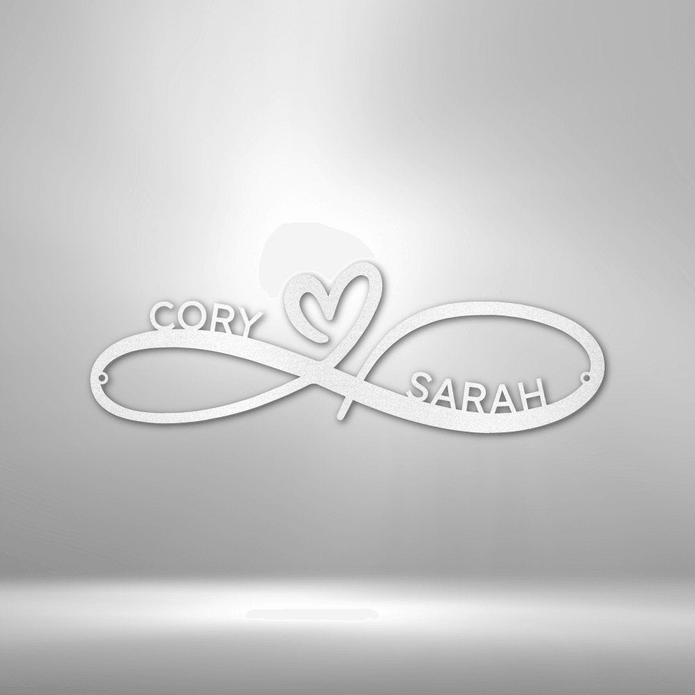 Infinity Couples Heart Personalized Names Steel SignCustomly Gifts