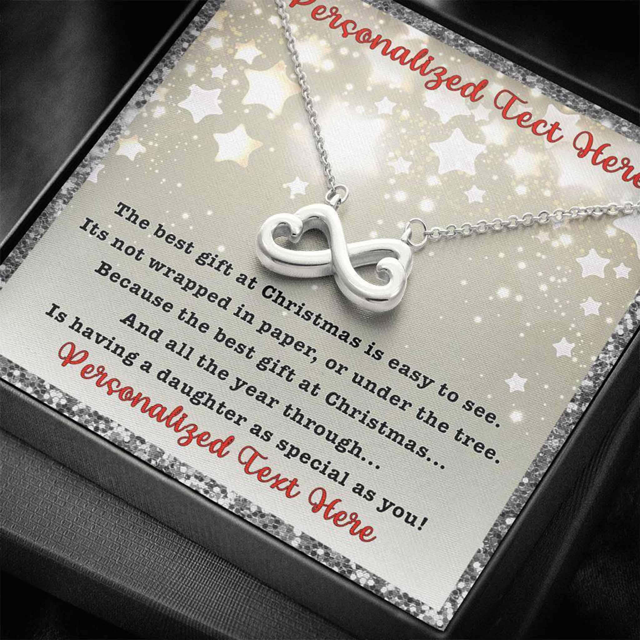 Infinity Hearts Necklace Daughter Best Gift At Christmas Personalized Insert CardCustomly Gifts