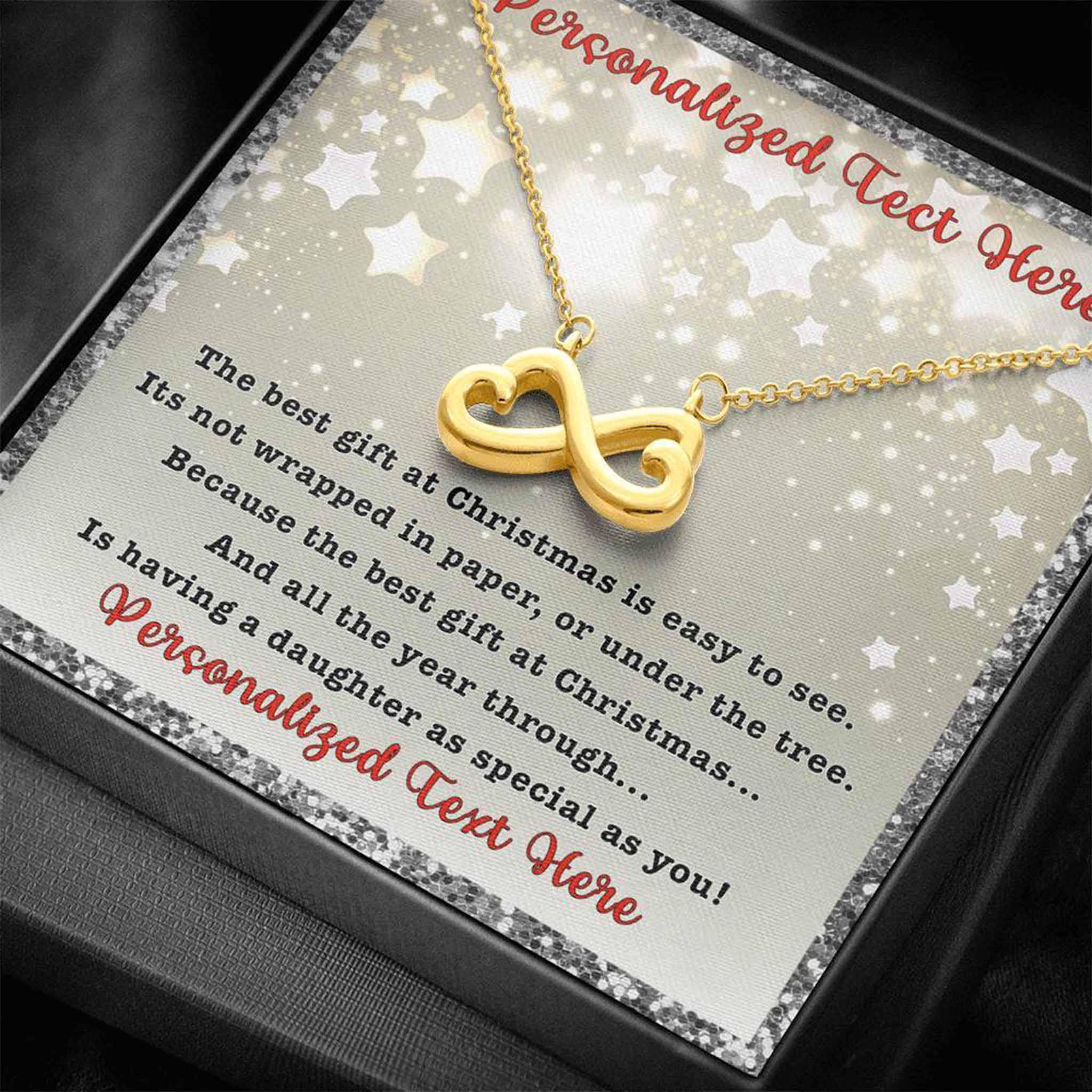 Infinity Hearts Necklace Daughter Best Gift At Christmas Personalized Insert CardCustomly Gifts