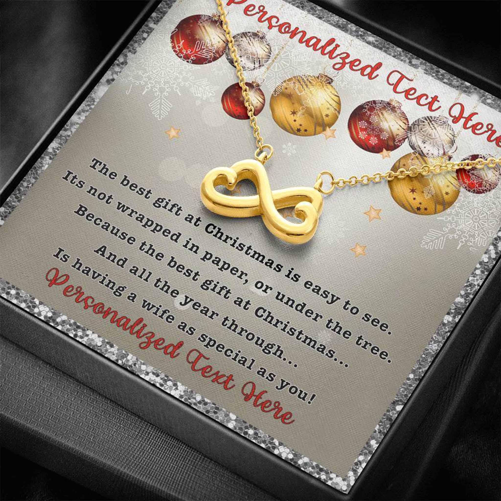 Infinity Hearts Necklace Wife Best Gift At Christmas Personalized Insert CardCustomly Gifts