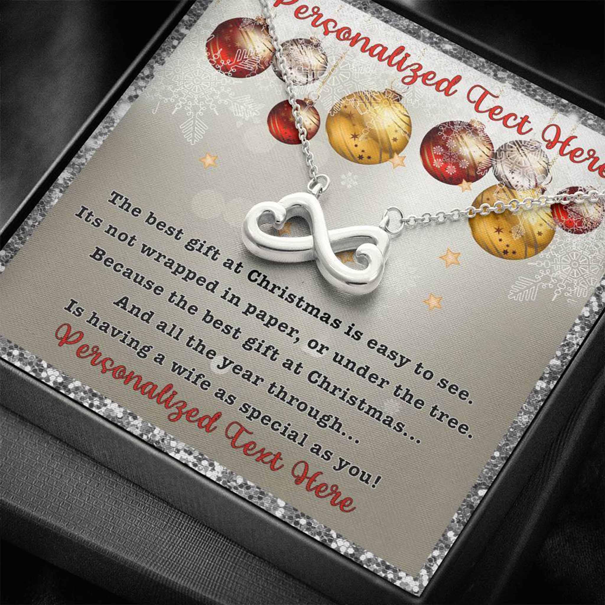 Infinity Hearts Necklace Wife Best Gift At Christmas Personalized Insert CardCustomly Gifts